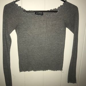 Off the shoulder grey brandy Melville top